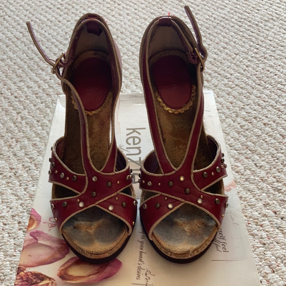 Wedge sandals - leather